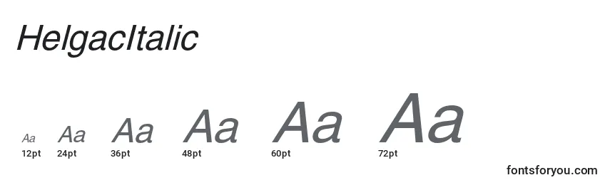 Размеры шрифта HelgacItalic