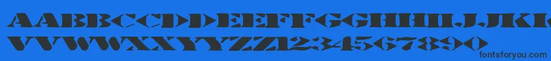 Stenciltration Font – Black Fonts on Blue Background