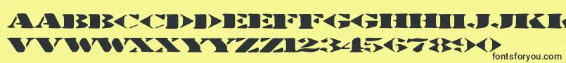 Stenciltration Font – Black Fonts on Yellow Background