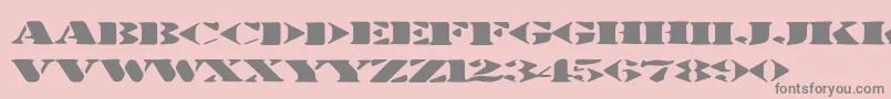 Stenciltration Font – Gray Fonts on Pink Background