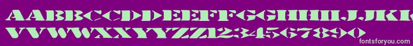 Stenciltration Font – Green Fonts on Purple Background