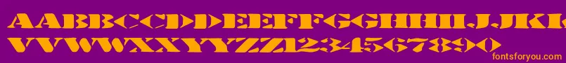 Stenciltration Font – Orange Fonts on Purple Background