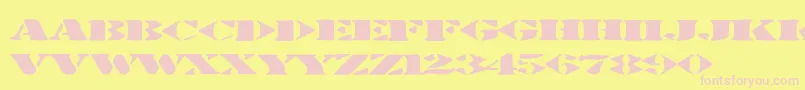 Stenciltration Font – Pink Fonts on Yellow Background