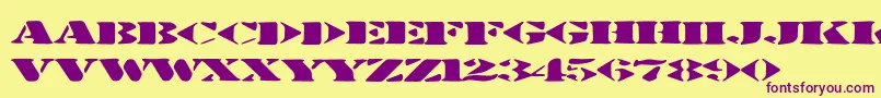 Stenciltration Font – Purple Fonts on Yellow Background