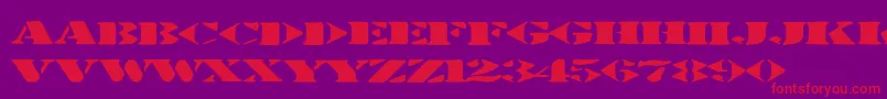 Stenciltration Font – Red Fonts on Purple Background