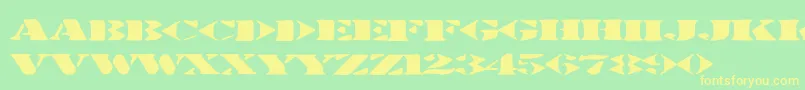 Stenciltration Font – Yellow Fonts on Green Background