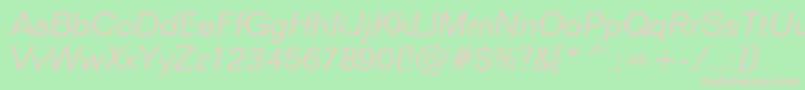 FolioLightItalicBt Font – Pink Fonts on Green Background