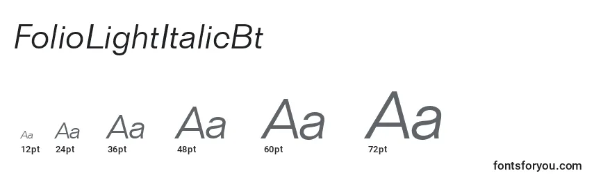 FolioLightItalicBt Font Sizes