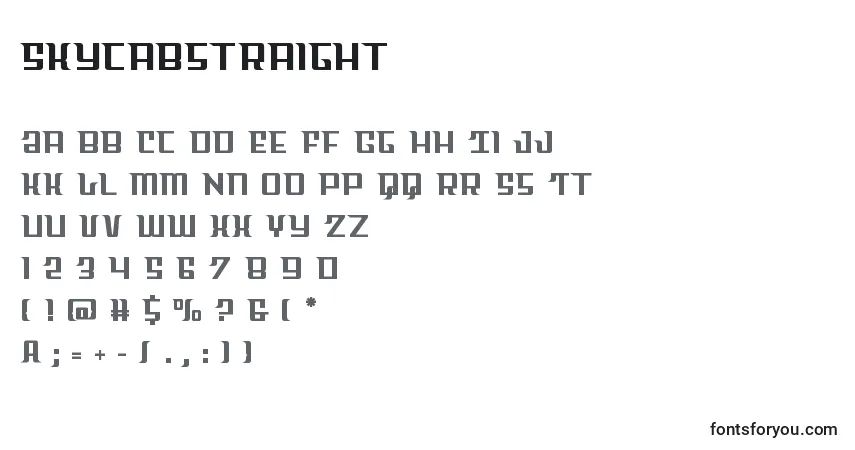 Skycabstraight Font – alphabet, numbers, special characters