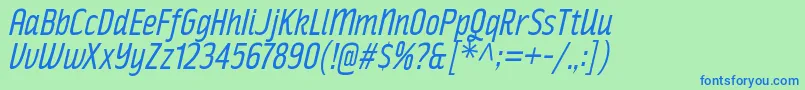 RakeslyBkIt Font – Blue Fonts on Green Background