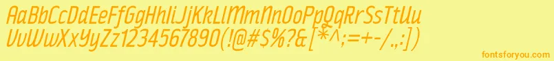 RakeslyBkIt Font – Orange Fonts on Yellow Background