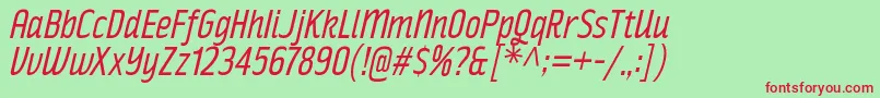 RakeslyBkIt Font – Red Fonts on Green Background