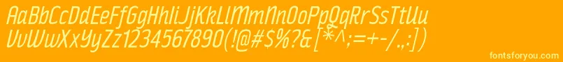 RakeslyBkIt Font – Yellow Fonts on Orange Background