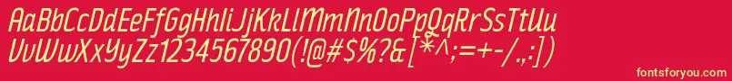 RakeslyBkIt Font – Yellow Fonts on Red Background