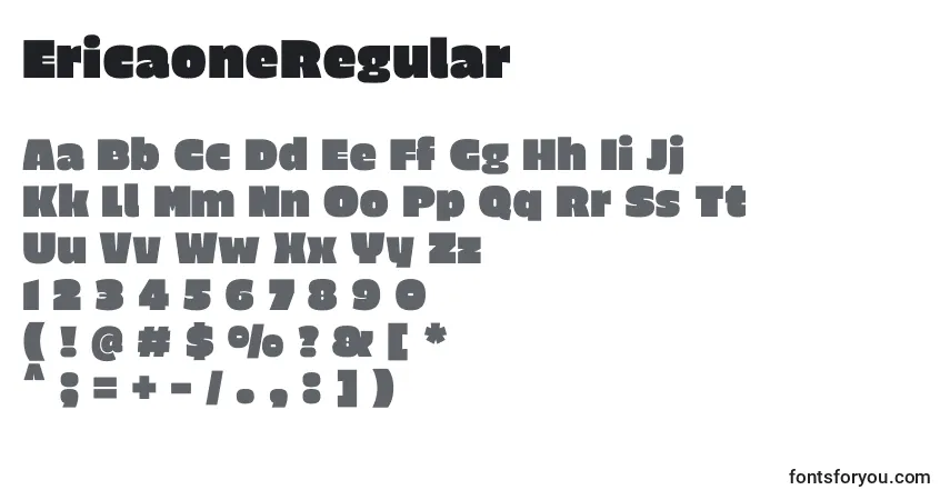 Schriftart EricaoneRegular – Alphabet, Zahlen, spezielle Symbole