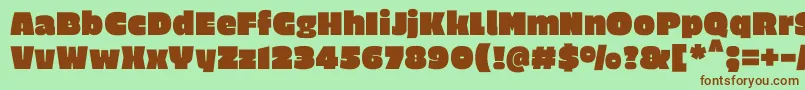 EricaoneRegular Font – Brown Fonts on Green Background