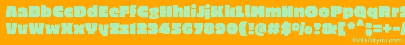 EricaoneRegular Font – Green Fonts on Orange Background