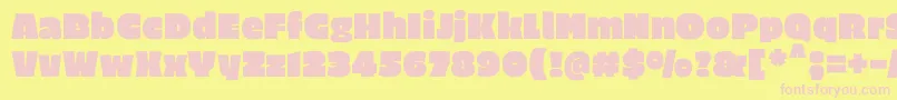 EricaoneRegular Font – Pink Fonts on Yellow Background