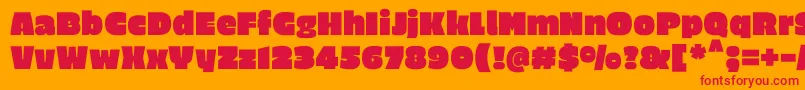フォントEricaoneRegular – オレンジの背景に赤い文字