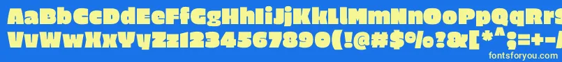 EricaoneRegular Font – Yellow Fonts on Blue Background