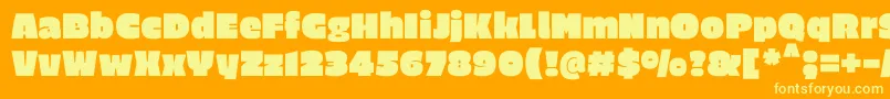 EricaoneRegular Font – Yellow Fonts on Orange Background