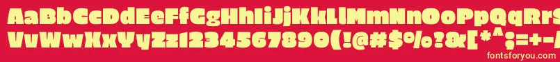 Czcionka EricaoneRegular – żółte czcionki na czerwonym tle
