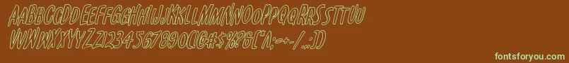 Шрифт Kennebunkportoutital – зелёные шрифты на коричневом фоне