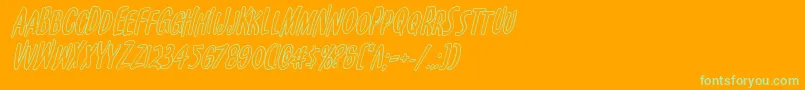 Kennebunkportoutital Font – Green Fonts on Orange Background