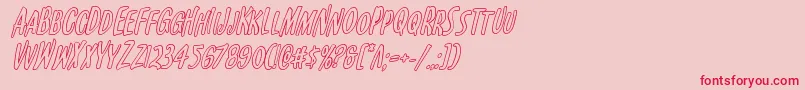 Kennebunkportoutital-Schriftart – Rote Schriften auf rosa Hintergrund