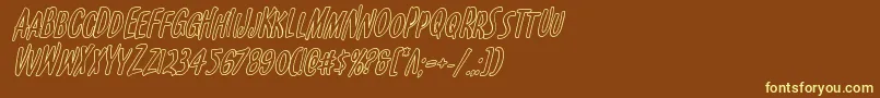 Kennebunkportoutital Font – Yellow Fonts on Brown Background