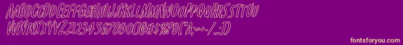 Kennebunkportoutital Font – Yellow Fonts on Purple Background