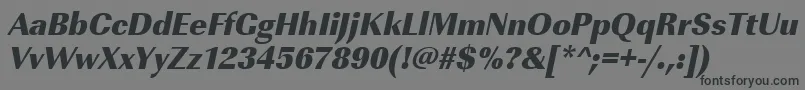フォントUrwimperialtultbolnarOblique – 黒い文字の灰色の背景