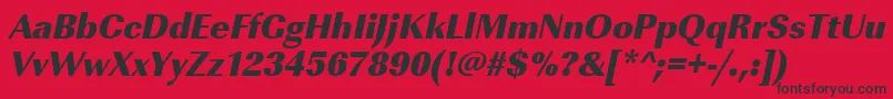 UrwimperialtultbolnarOblique-fontti – mustat fontit punaisella taustalla