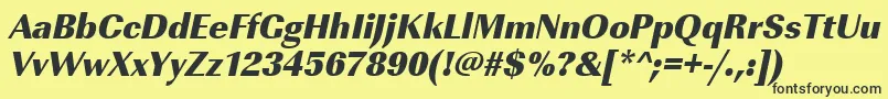 UrwimperialtultbolnarOblique-fontti – mustat fontit keltaisella taustalla