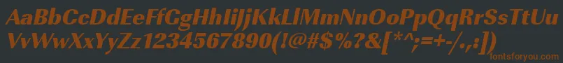 UrwimperialtultbolnarOblique Font – Brown Fonts on Black Background