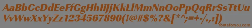 Шрифт UrwimperialtultbolnarOblique – коричневые шрифты на сером фоне