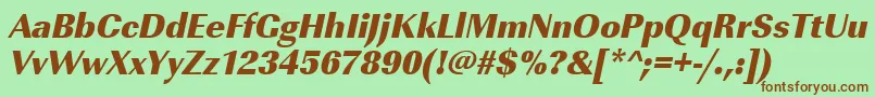 UrwimperialtultbolnarOblique-fontti – ruskeat fontit vihreällä taustalla