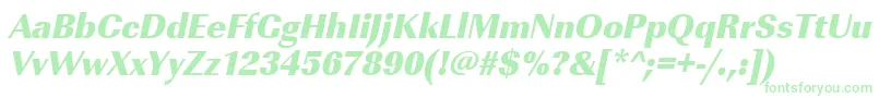 Шрифт UrwimperialtultbolnarOblique – зелёные шрифты