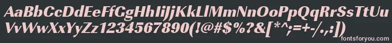 Шрифт UrwimperialtultbolnarOblique – розовые шрифты на чёрном фоне