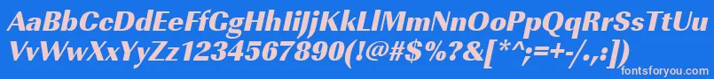 Шрифт UrwimperialtultbolnarOblique – розовые шрифты на синем фоне