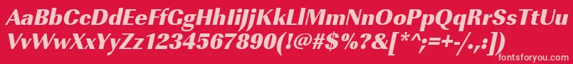 Шрифт UrwimperialtultbolnarOblique – розовые шрифты на красном фоне