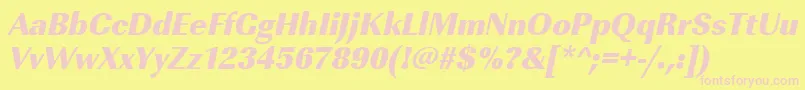 More about UrwimperialtultbolnarOblique Font UrwimperialtultbolnarOblique Font – Pink Fonts on Yellow Background