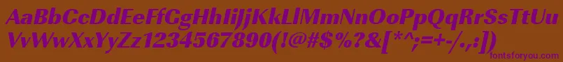 フォントUrwimperialtultbolnarOblique – 紫色のフォント、茶色の背景