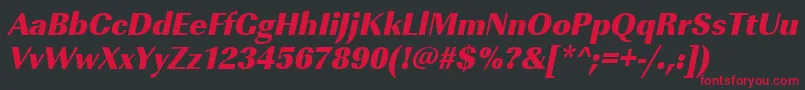 UrwimperialtultbolnarOblique Font – Red Fonts on Black Background