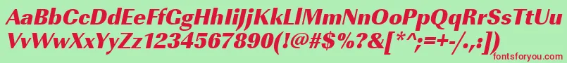 UrwimperialtultbolnarOblique Font – Red Fonts on Green Background