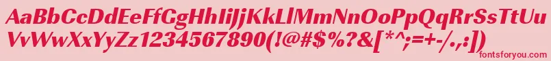 フォントUrwimperialtultbolnarOblique – ピンクの背景に赤い文字