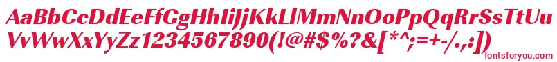 フォントUrwimperialtultbolnarOblique – 白い背景に赤い文字