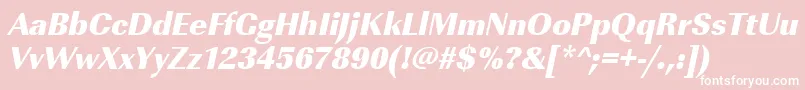 UrwimperialtultbolnarOblique-fontti – valkoiset fontit vaaleanpunaisella taustalla