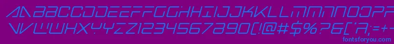 Bansheepilotcondital Font – Blue Fonts on Purple Background