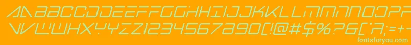 Bansheepilotcondital Font – Green Fonts on Orange Background